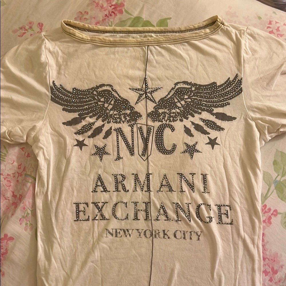 Vintage Armani Exchange Off-White NYC Graphic T-Shirt